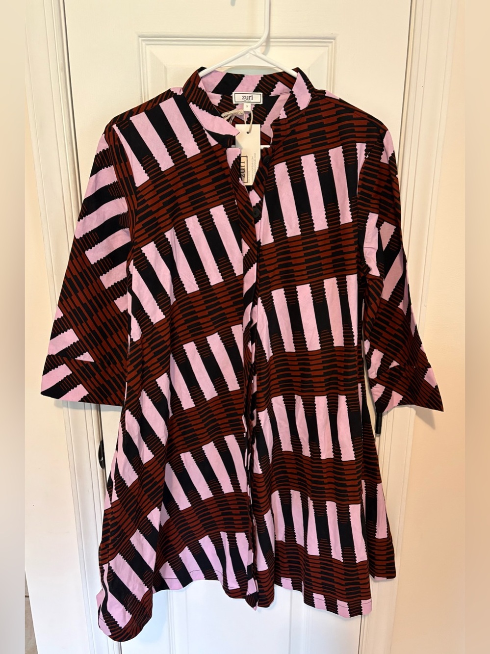 Zuri “Razzmatazz” Button Down Shirt Dress - NWT